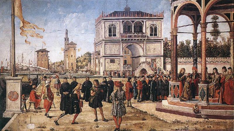 CARPACCIO, Vittore The Ambassadors Return to the English Court fg Sweden oil painting art